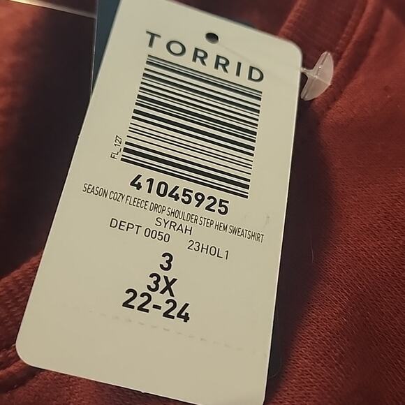 Torrid Cozy Fleece Drop Shoulder Step Hem Sweatshirt, NWT, 3X - Picture 5 of 7